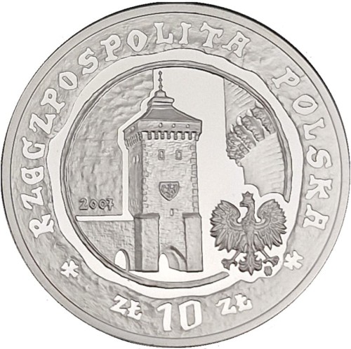 Moneta 10 zł 750-lecie lokacji Krakowa 2007 awers