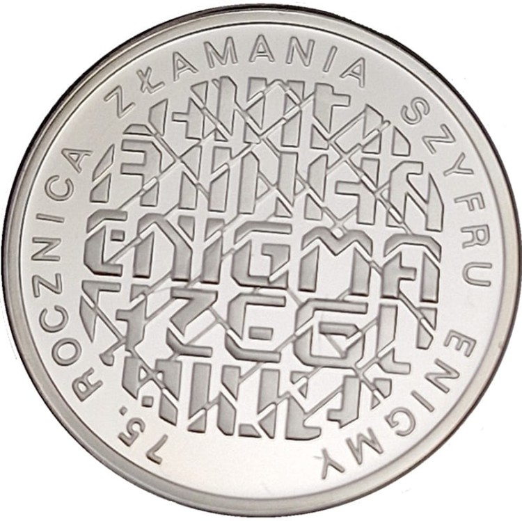 Moneta 10 zł 75 lat Złamania Szyfru Enigmy 2007 rewers