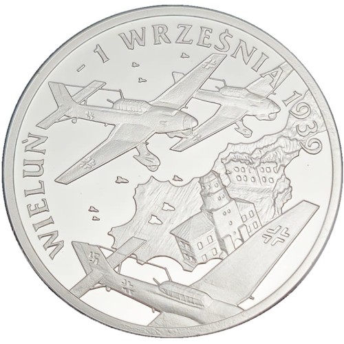 Moneta 10 zł Wrzesień 1939r Wieluń 2009 rewers