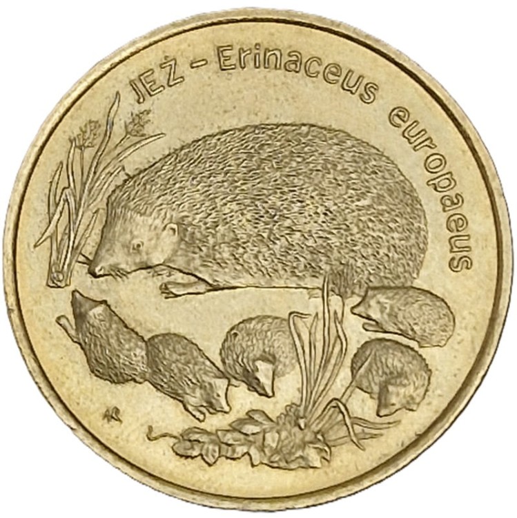 Moneta okolicznościowa 2 zł Jeż 1996 rewers
