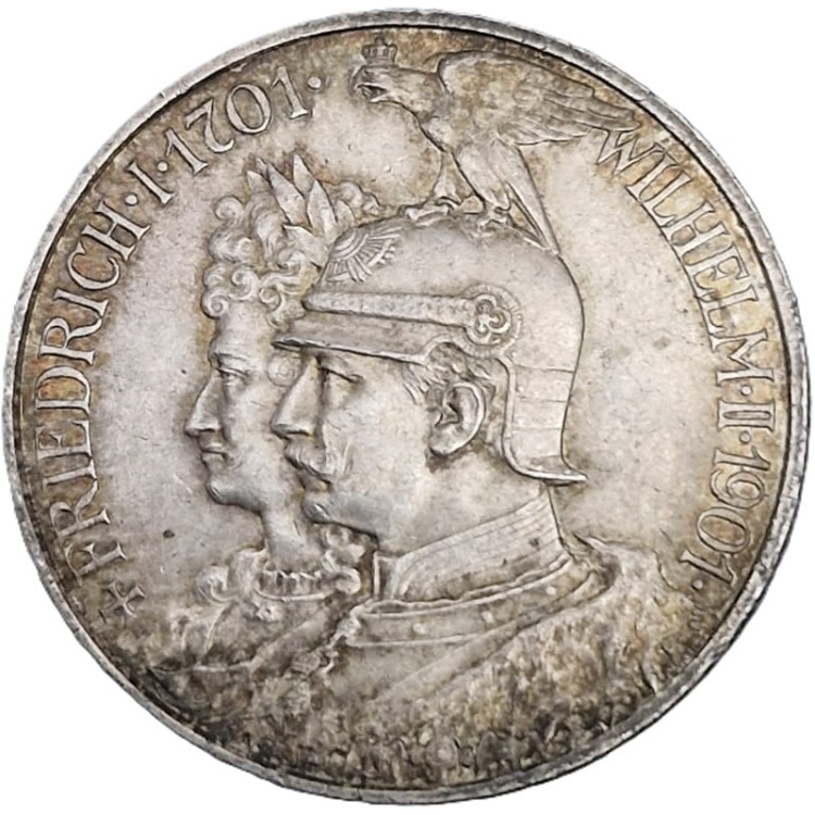 Moneta 2 marki 1901 200-lecie Królestwa Prus rewers