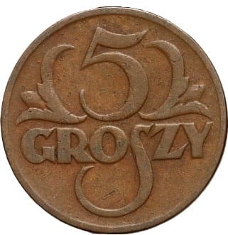 5 groszy 1925 rewers
