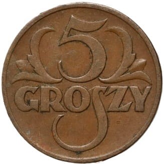 Moneta 5 groszy 1937 rewers