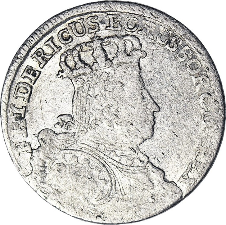 Moneta 6 krajcarów 1755 B Fryderyk Wielki Wrocław rewers
