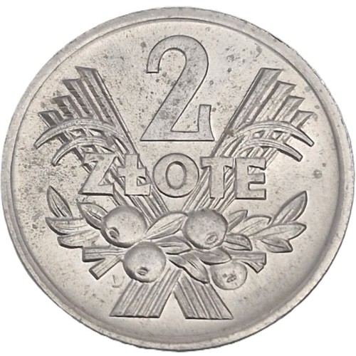 Moneta 2 złote Jagody 1974 rewers stan 1