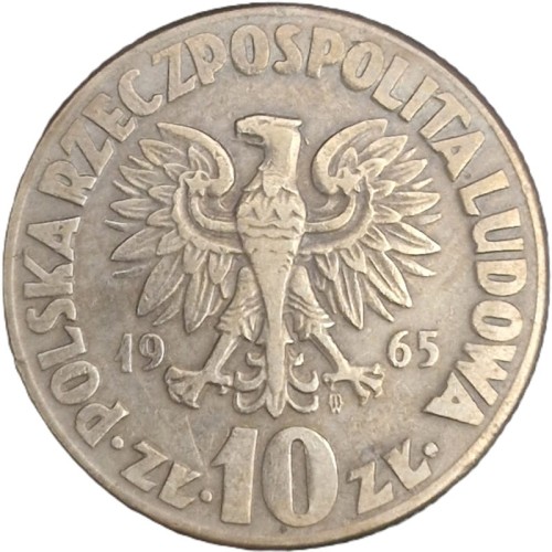 Moneta 10 zł Mikołaj Kopernik 1965 awers