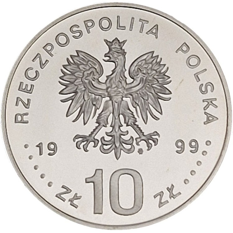 Moneta 10 zł Władysław IV Waza półpostać 1999 awers