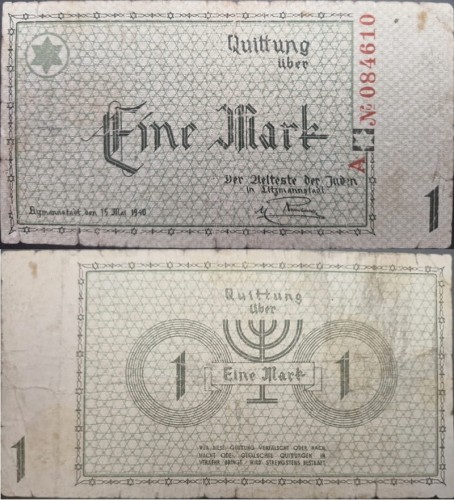Banknot 1 marka 1940 Getto w Łodzi