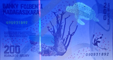 Banknot Madagaskar 200 ariary UV