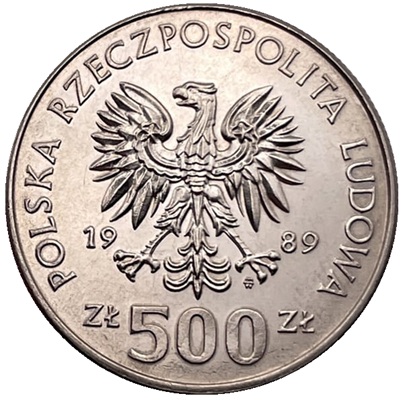 Wzór awers 500 zł 1989