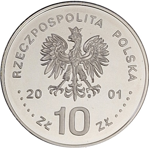 Wzór awers 10 złotych 2001