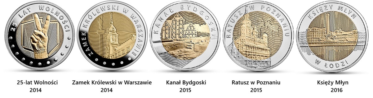 5 zł okolicznościowe – monety NBP 2014–2016