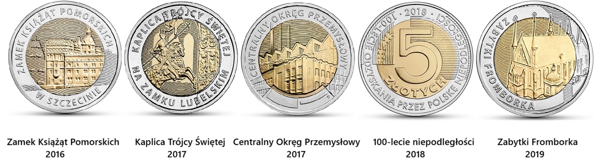 5 zł okolicznościowe – monety NBP 2014–2016 