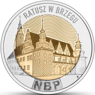 Moneta 5 zł Ratusz w Brzegu 2025 rewers