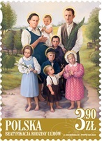 Znaczek Beatyfikacja rodziny Ulmów 2023 r.