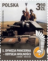 Znaczek 1. Dywizji pancernej Odyseja Wolności 2024