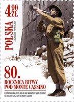Znaczek 80. rocznica bitwy pod Monte Cassino 2024 r.
