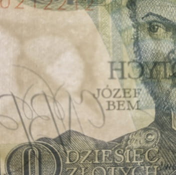 Wzór wodny banknot PRL 10 zł 1982